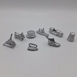 Monopoly Original Vintage Tokens Replacement Pieces Metal Car Cowboy Dog Thimble